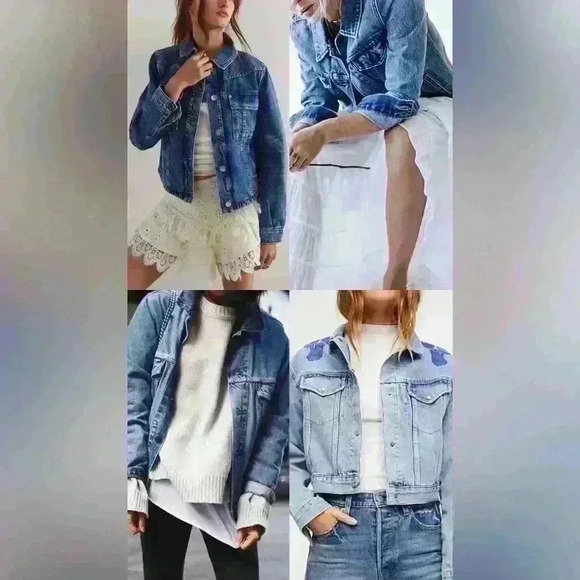 VINTAGE AMERICA BLUES Embroidered Jean Jacket Size M - Picture 2 of 6